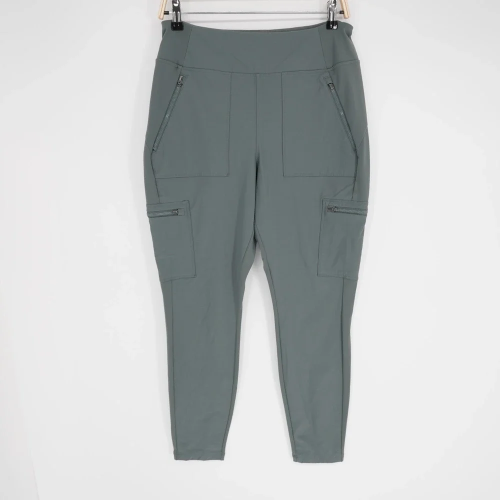 Athleta Headlands Hybrid Pant Womens 12 Sage Green Cargo Stretch Performance
